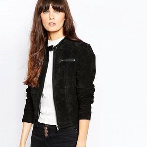 Vero Moda real leather suede moto jacket